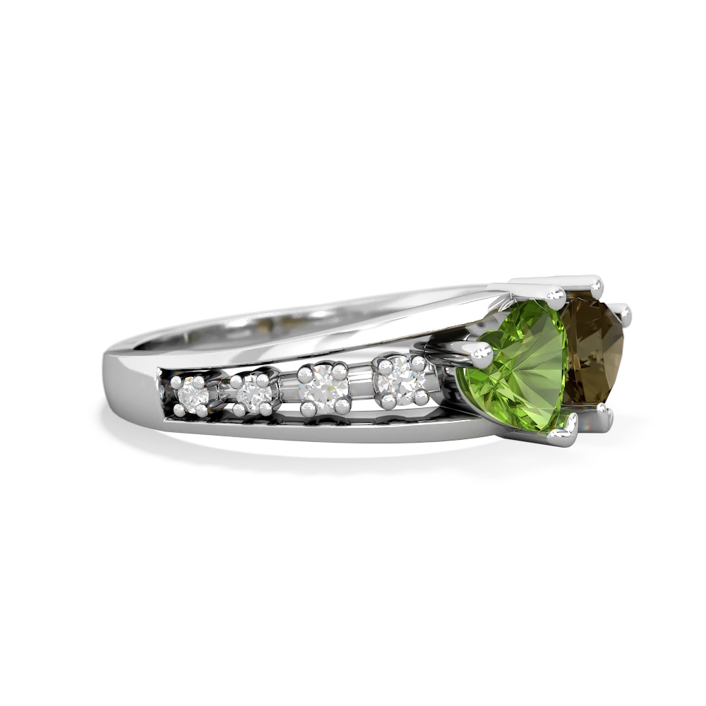 Peridot Heart To Heart 14K White Gold ring R3342