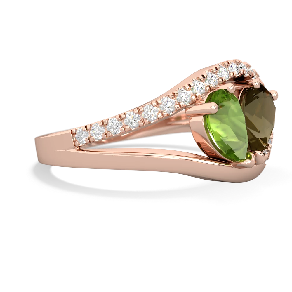 Peridot Nestled Heart Keepsake 14K Rose Gold ring R5650