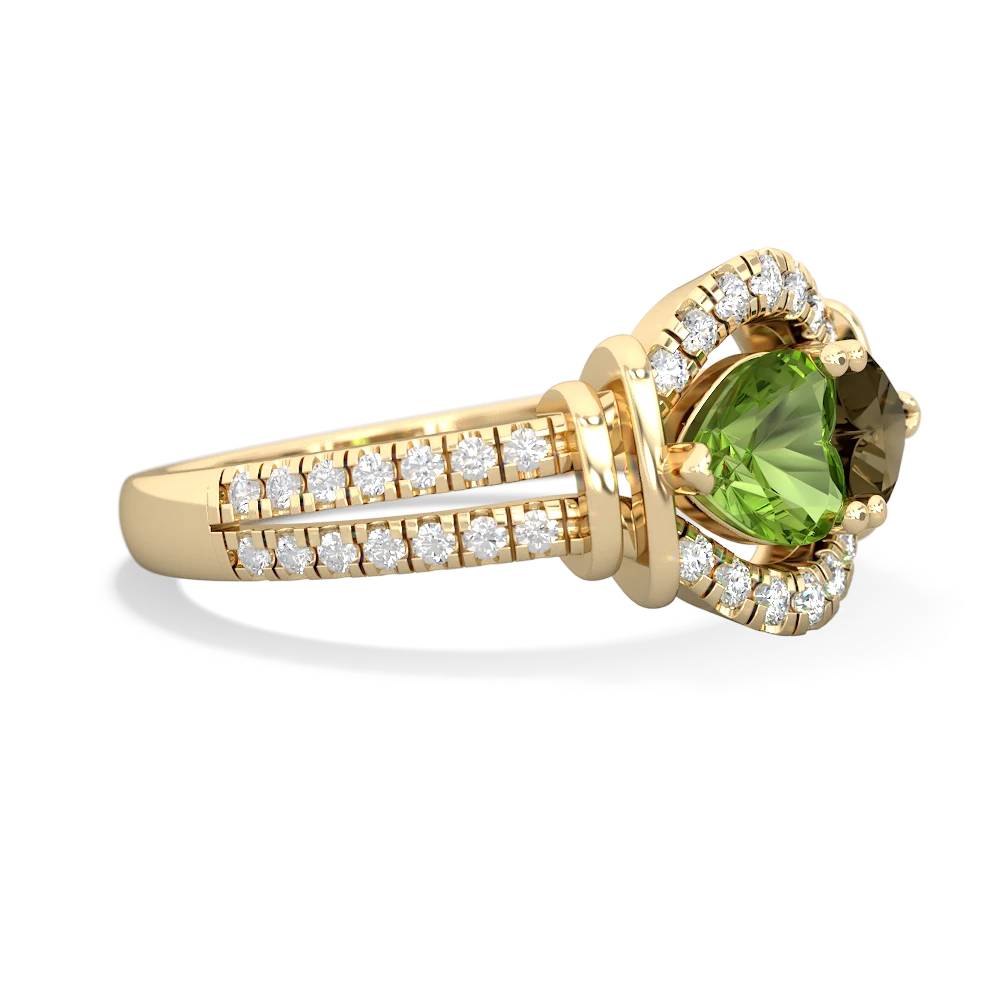 Peridot Art-Deco Keepsake 14K Yellow Gold ring R5630