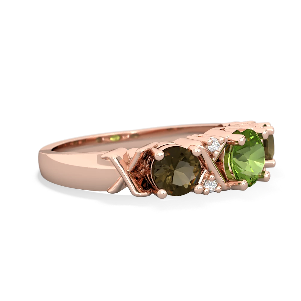 Peridot Hugs And Kisses 14K Rose Gold ring R5016