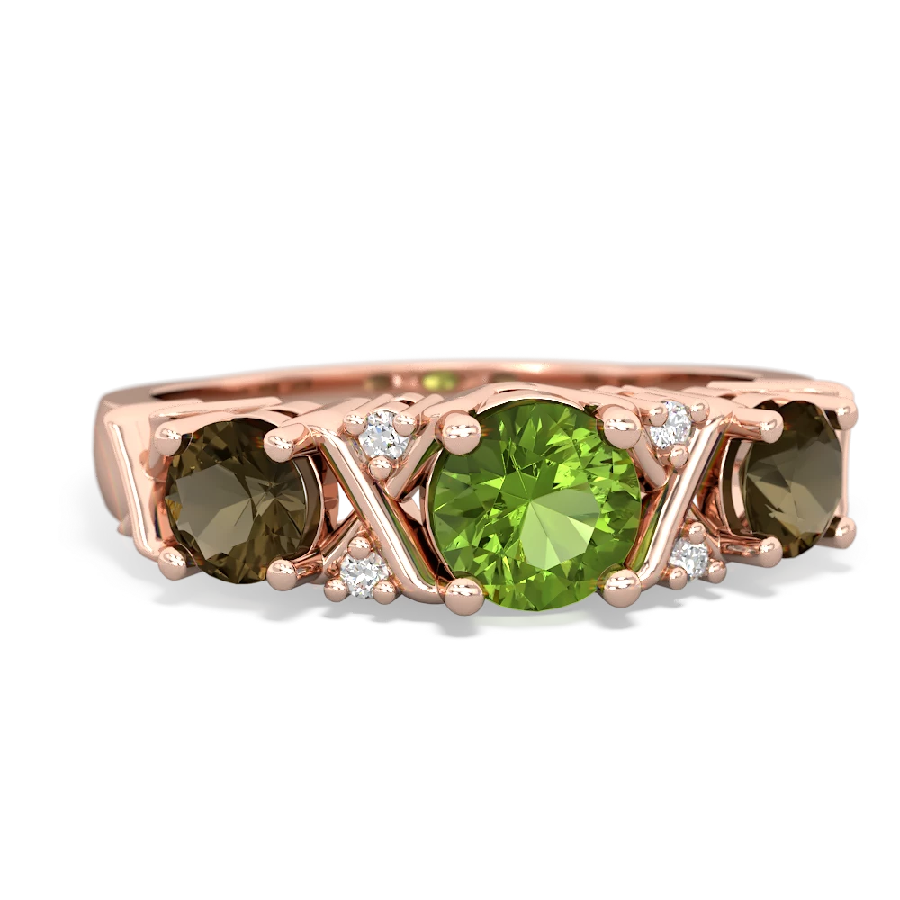 Peridot Hugs And Kisses 14K Rose Gold ring R5016