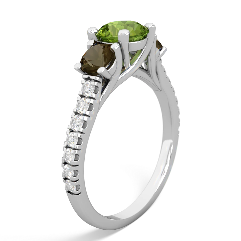 Peridot Pave Trellis 14K White Gold ring R5500