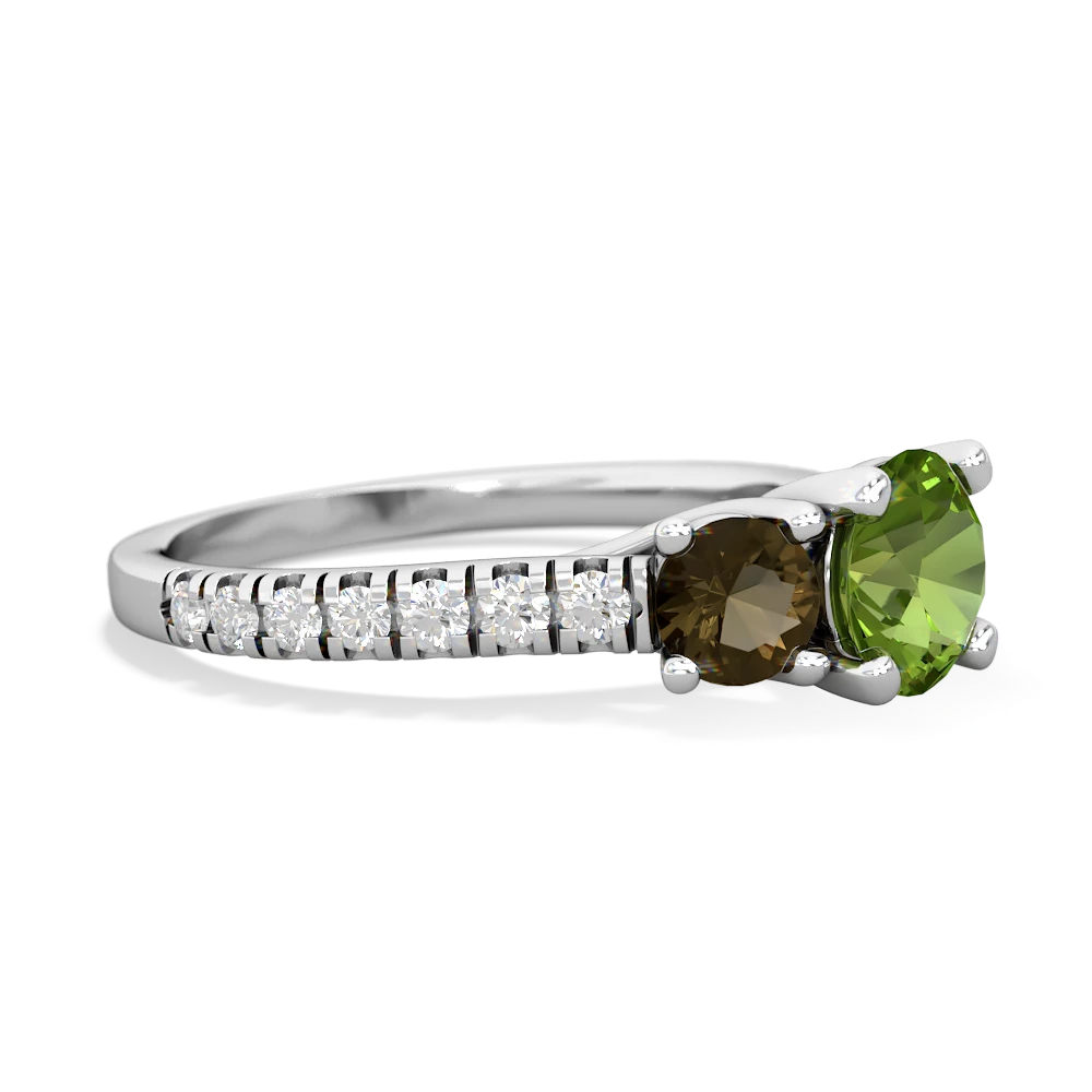 Peridot Pave Trellis 14K White Gold ring R5500