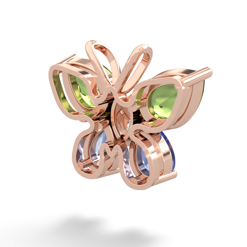 Peridot Butterfly 14K Rose Gold pendant P2215