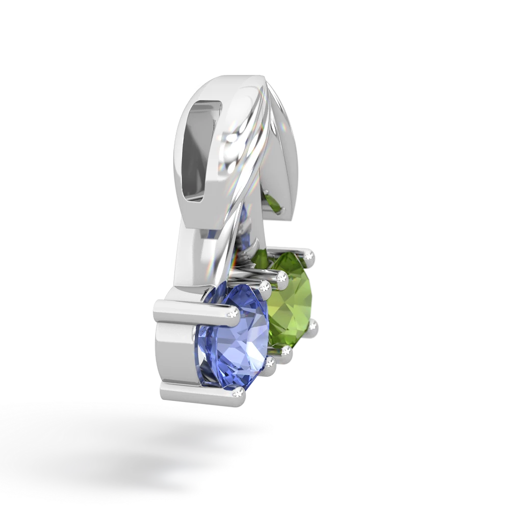 Peridot Sweet Cherries 14K White Gold pendant P7001