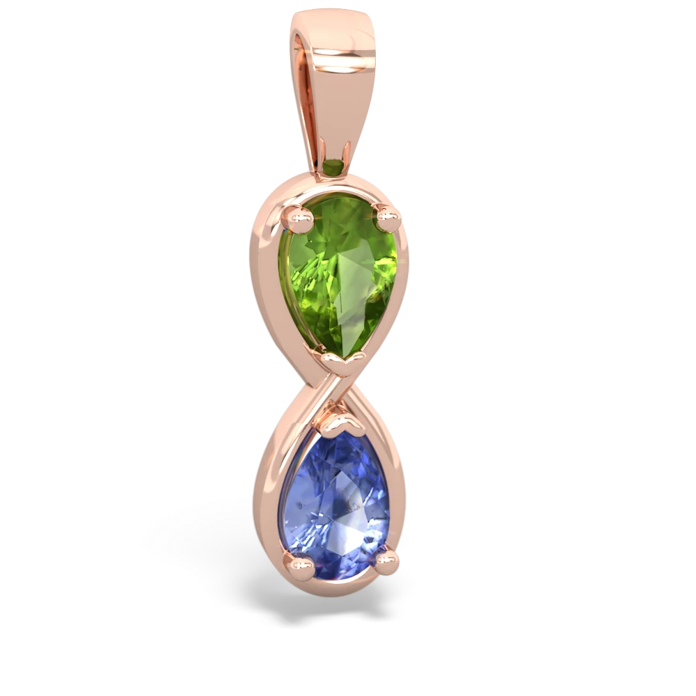 Peridot Infinity 14K Rose Gold pendant P5050