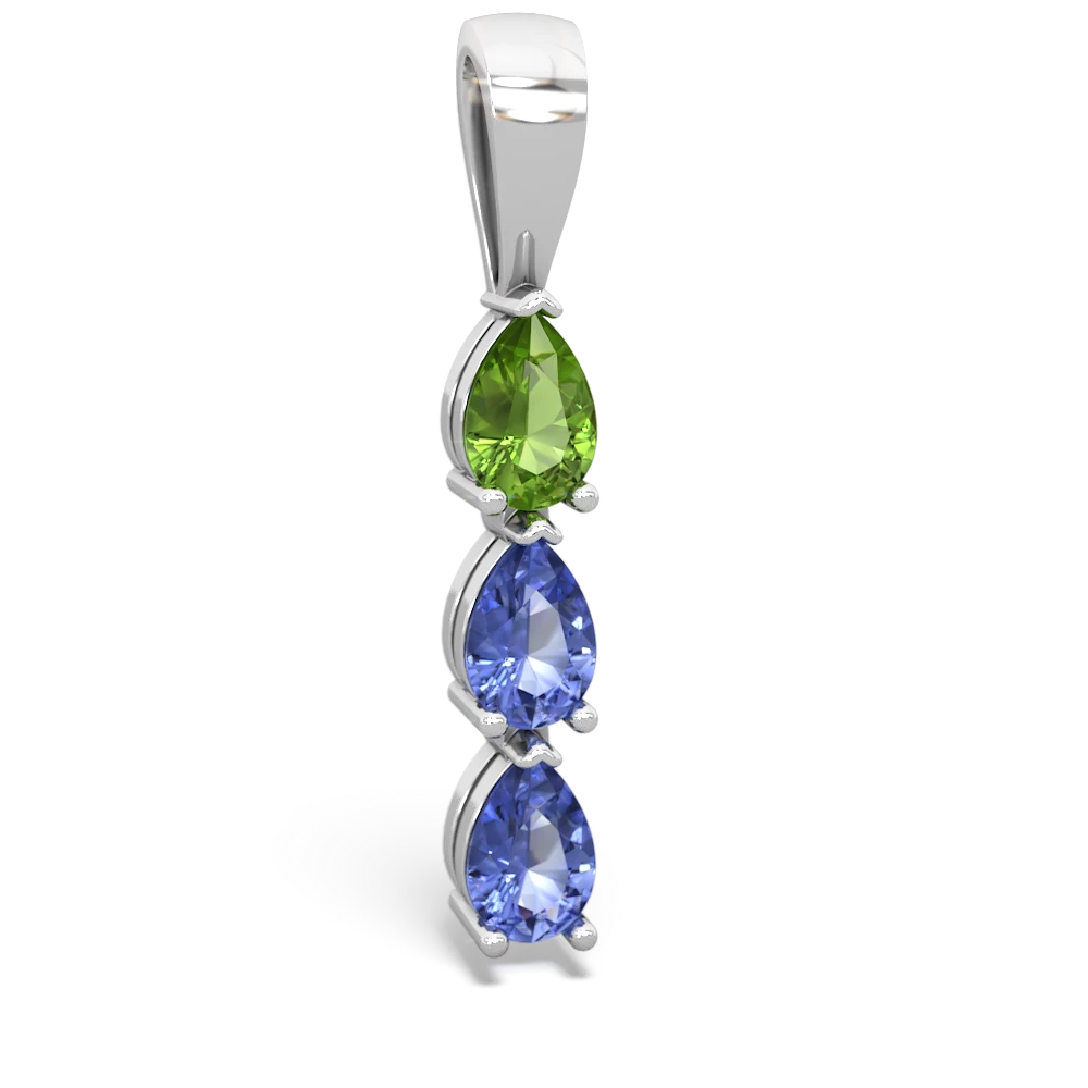 Peridot Dew Drops 14K White Gold pendant P2251