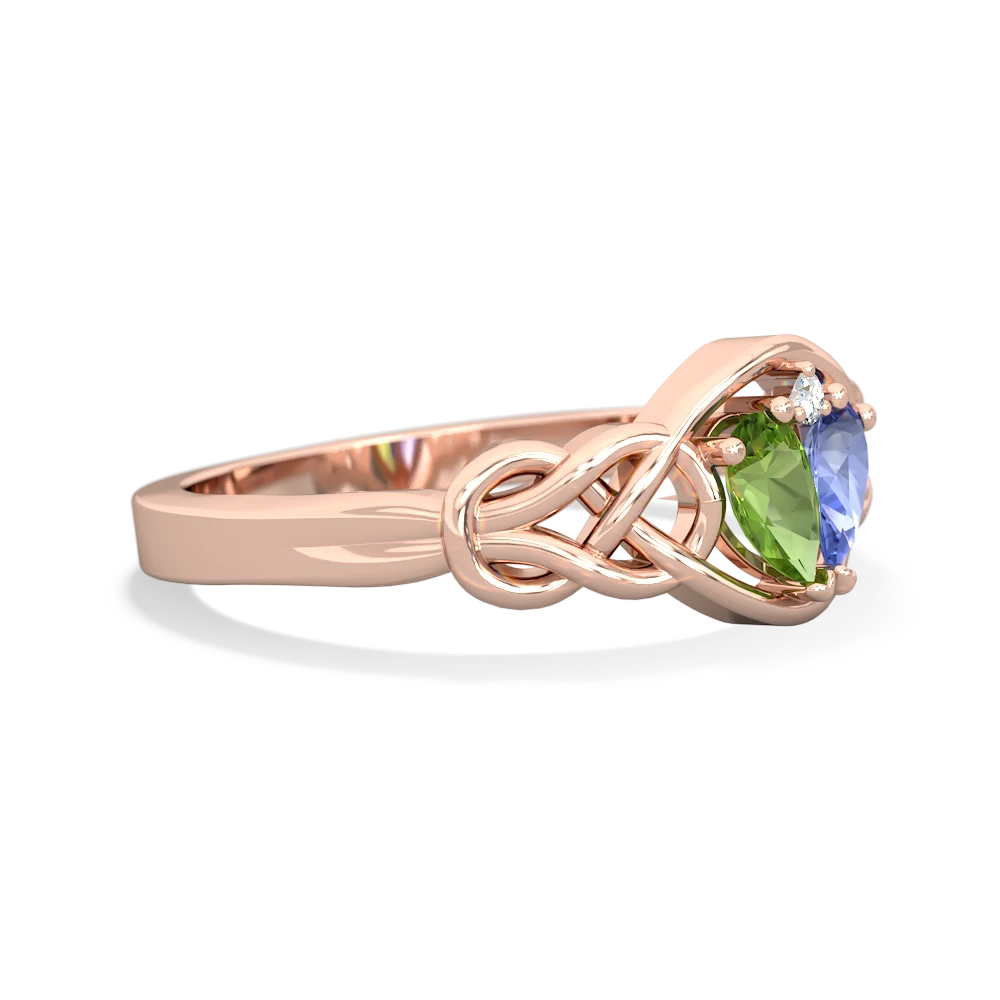 Peridot Celtic Love Knot 14K Rose Gold ring R5420