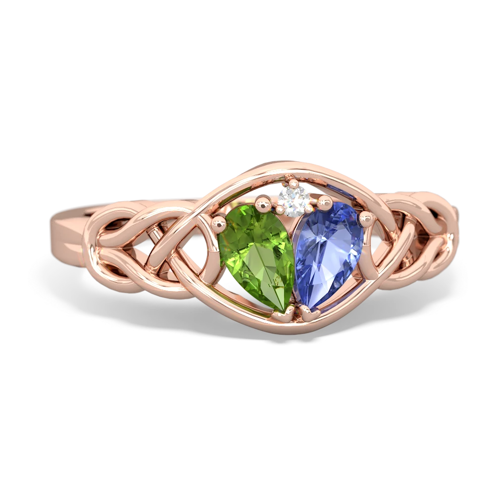 Peridot Celtic Love Knot 14K Rose Gold ring R5420