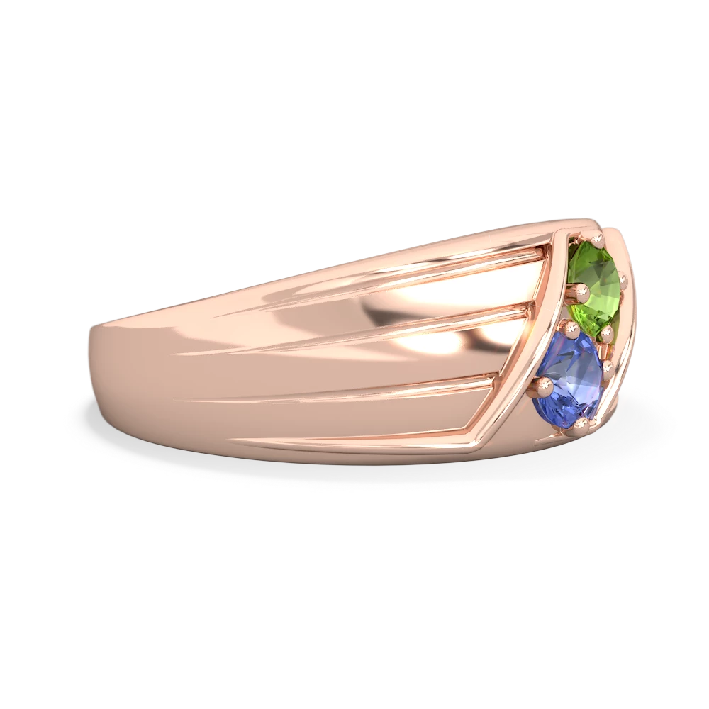 Peridot Men's Streamline 14K Rose Gold ring R0460