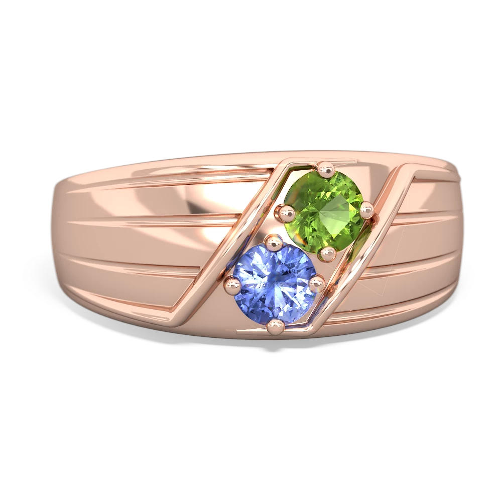 Peridot Men's Streamline 14K Rose Gold ring R0460