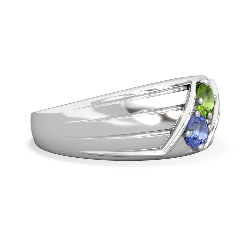 Peridot Men's Streamline 14K White Gold ring R0460