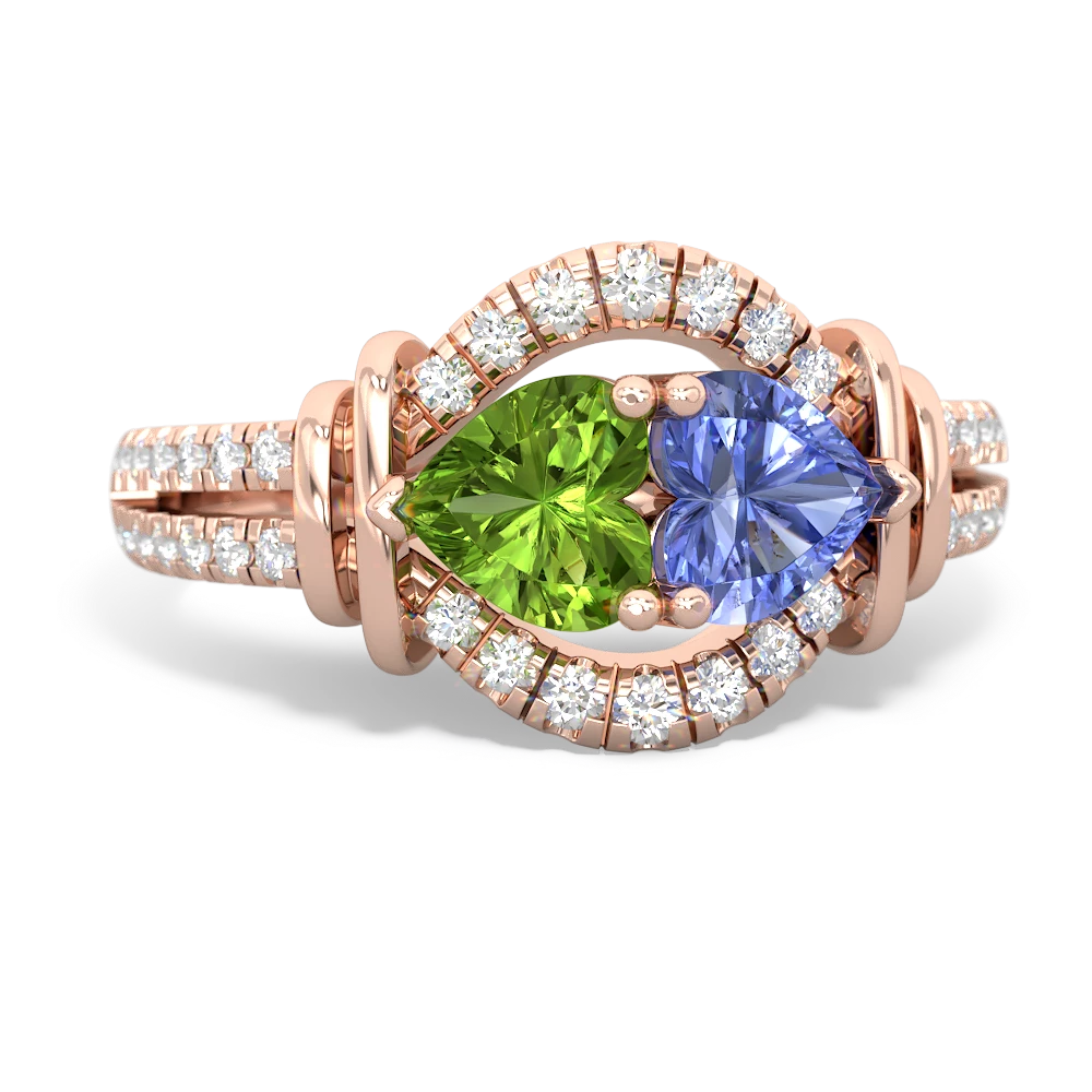 Peridot Art-Deco Keepsake 14K Rose Gold ring R5630