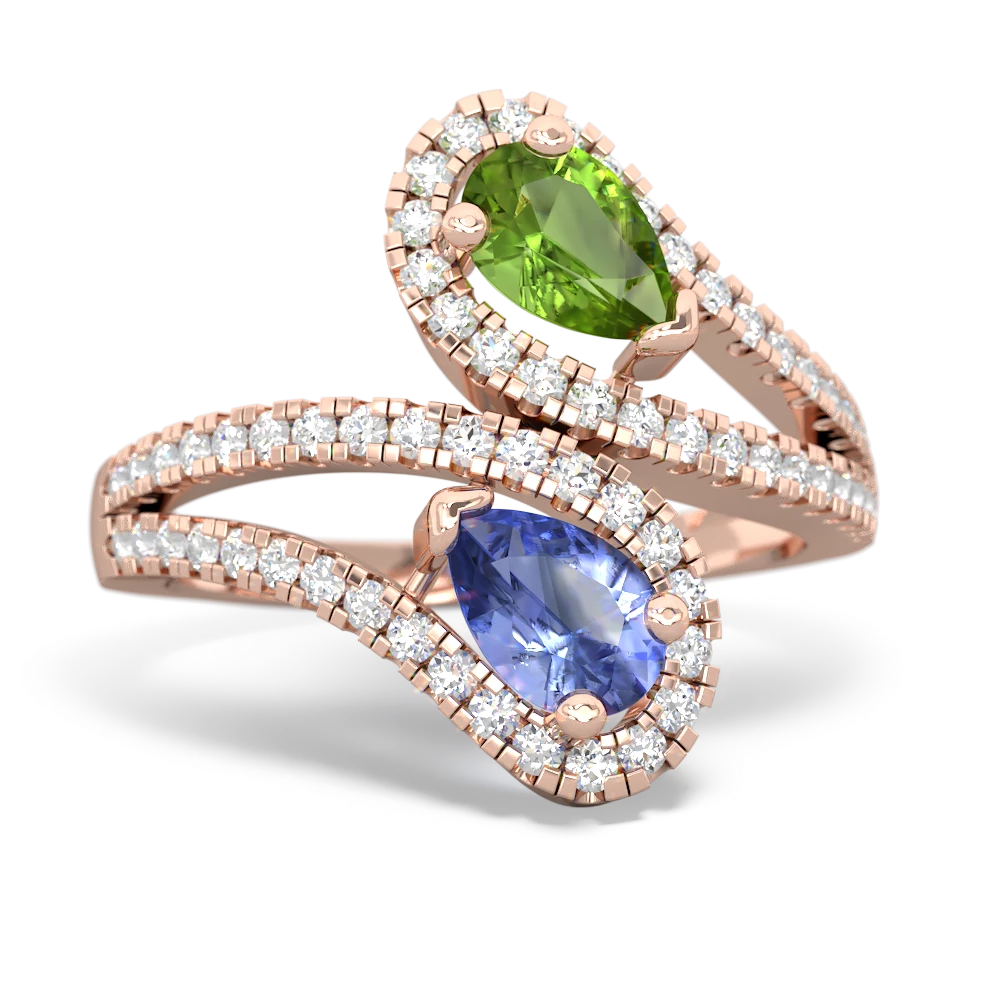 Peridot Diamond Dazzler 14K Rose Gold ring R3000