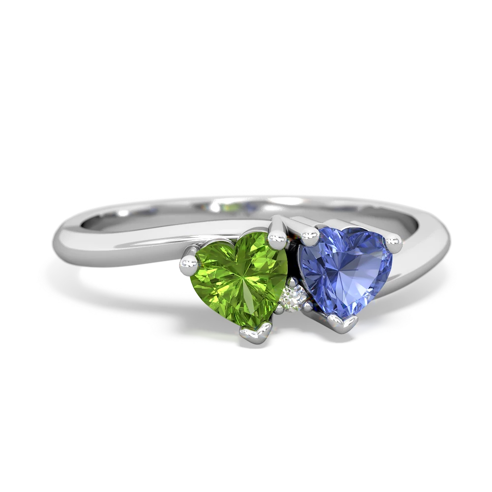 Peridot Sweethearts 14K White Gold ring R5260