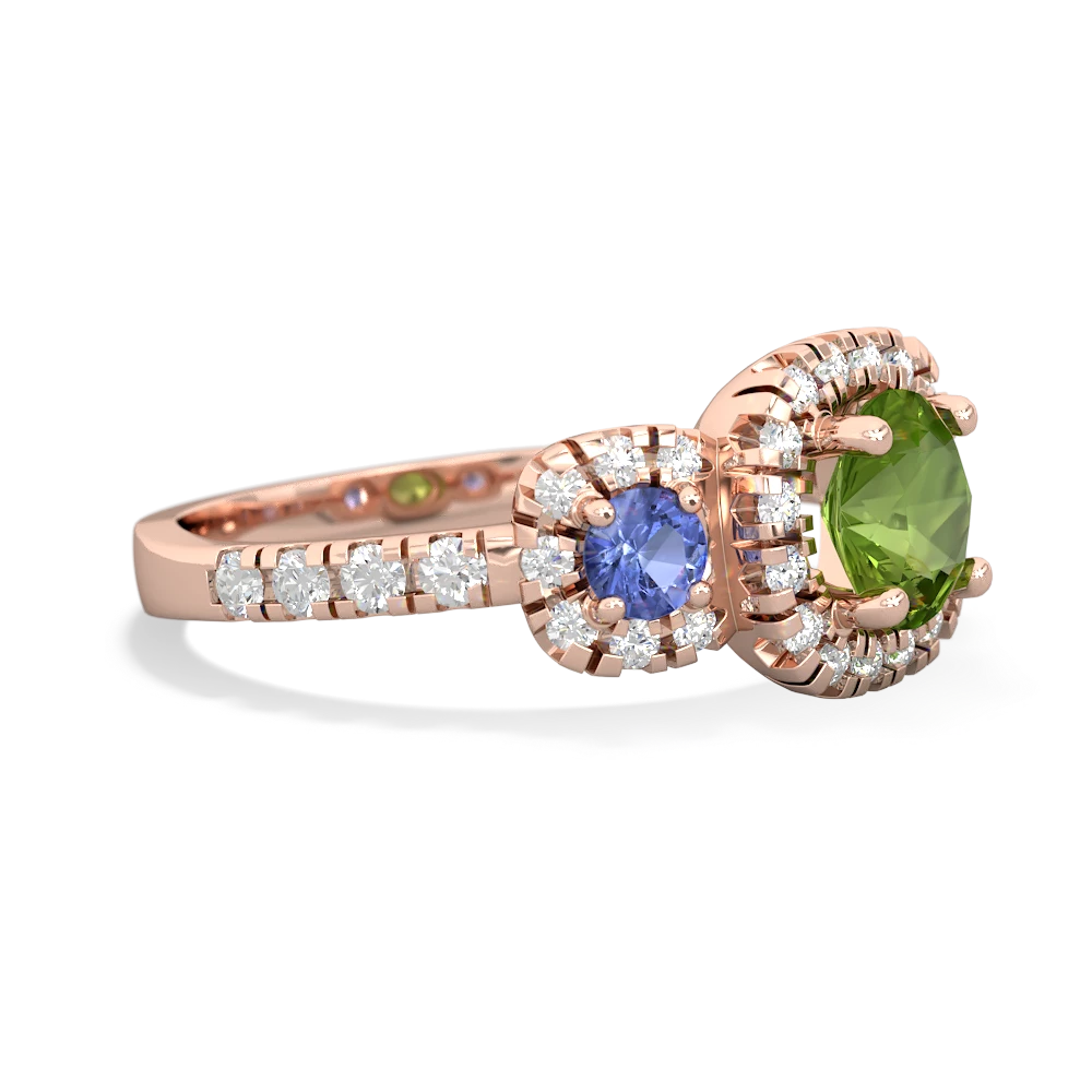 Peridot Regal Halo 14K Rose Gold ring R5350