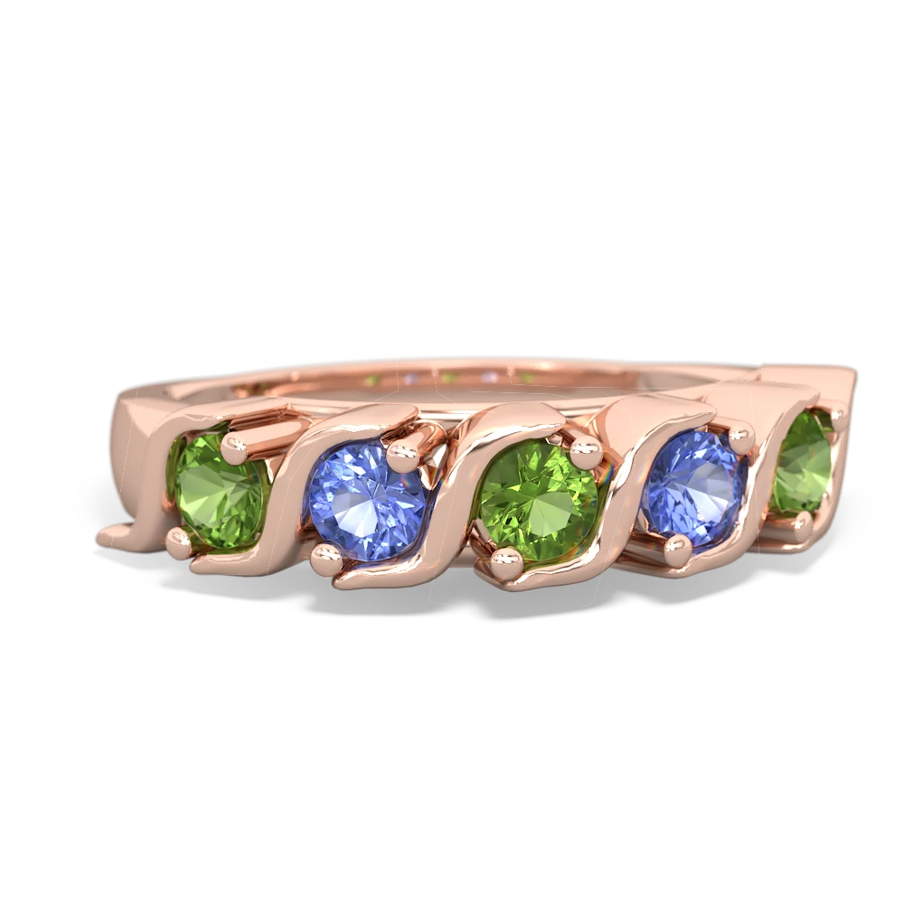 Peridot Anniversary Band 14K Rose Gold ring R2089