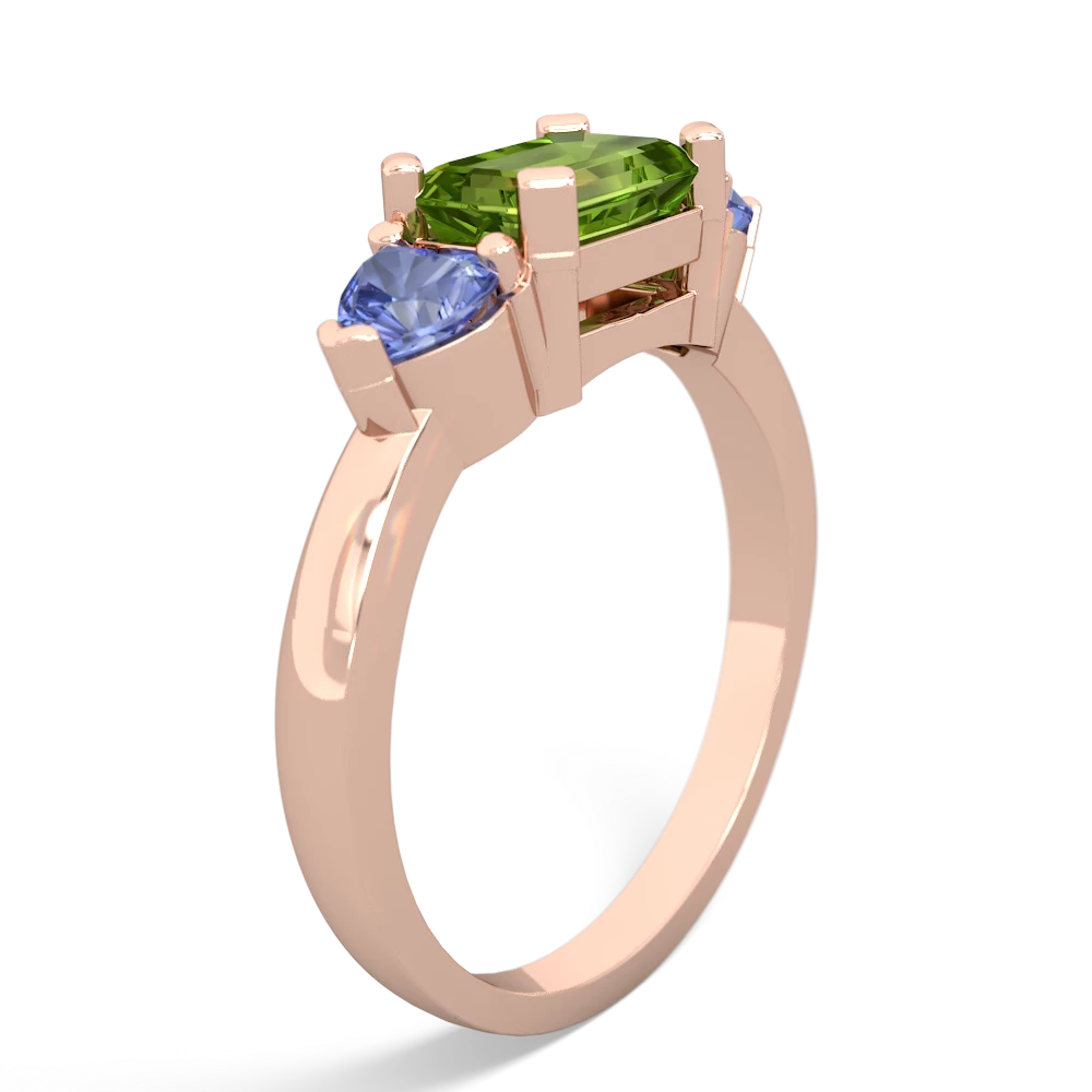 Peridot Three Stone 14K Rose Gold ring R5235