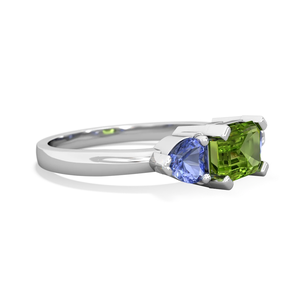 Peridot Three Stone 14K White Gold ring R5235