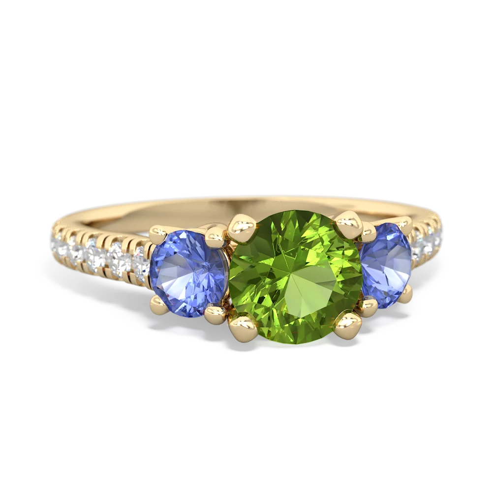 Peridot Pave Trellis 14K Yellow Gold ring R5500