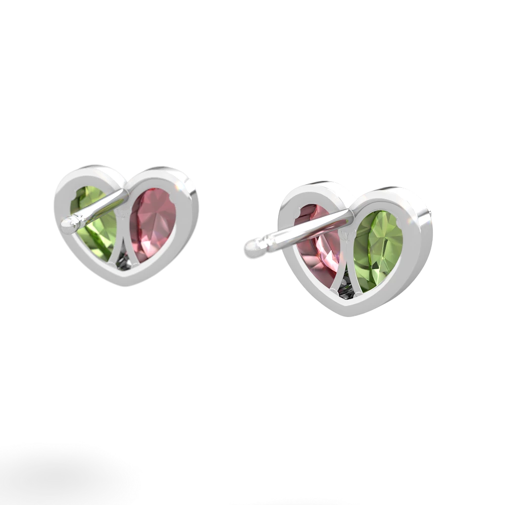 Peridot 'Our Heart' 14K White Gold earrings E5072