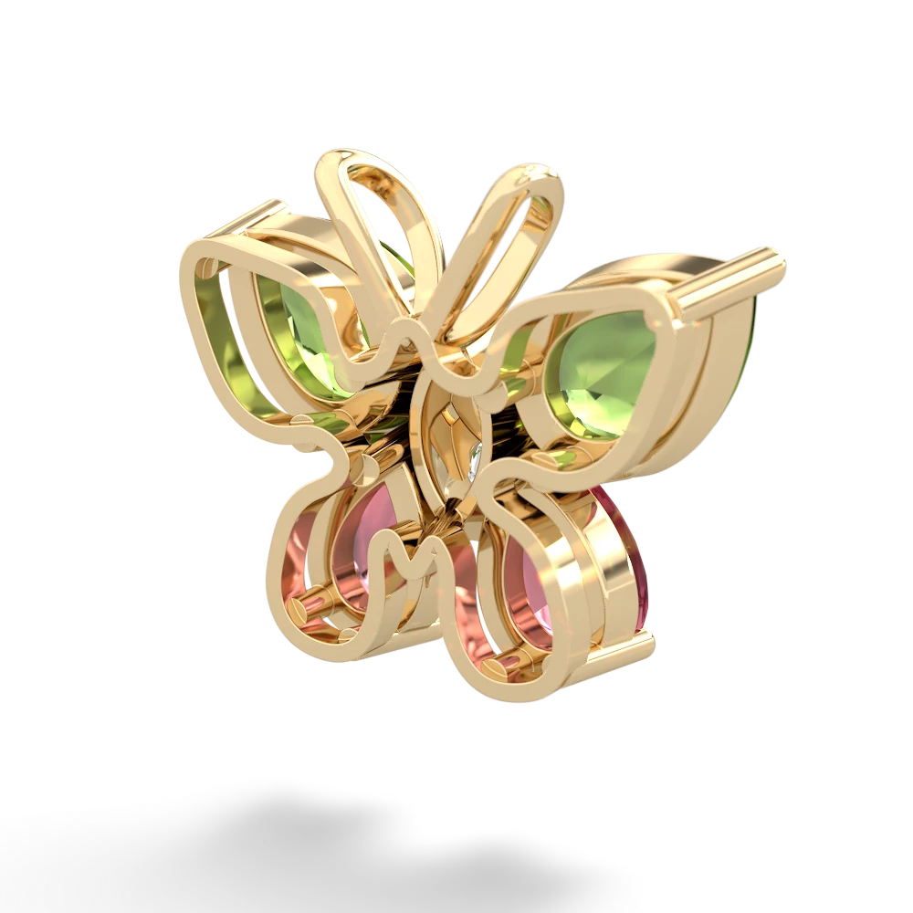 Peridot Butterfly 14K Yellow Gold pendant P2215