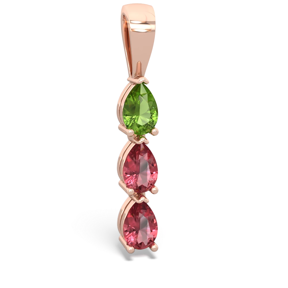 Peridot Dew Drops 14K Rose Gold pendant P2251