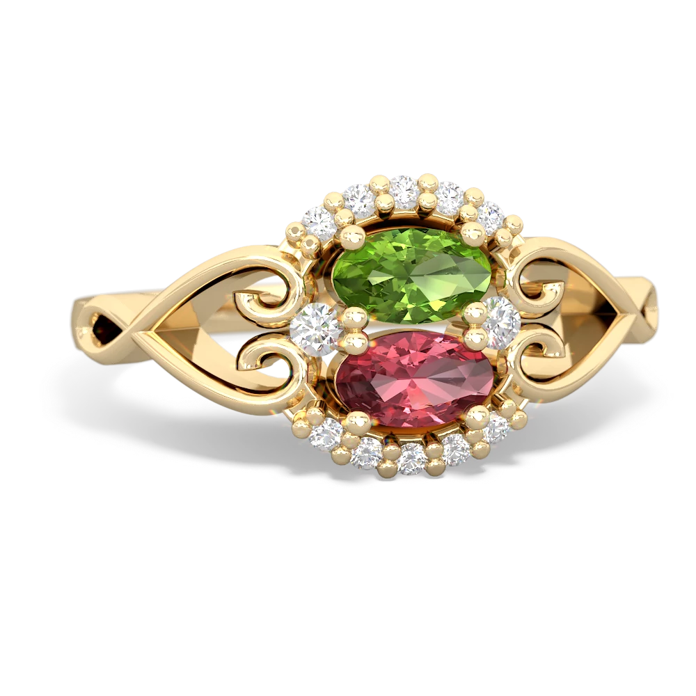 Peridot Love Nest 14K Yellow Gold ring R5860