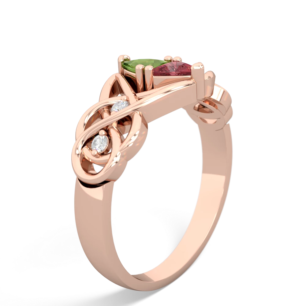 Peridot Keepsake Celtic Knot 14K Rose Gold ring R5300