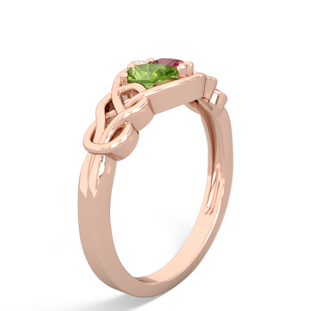 Peridot Celtic Love Knot 14K Rose Gold ring R5420