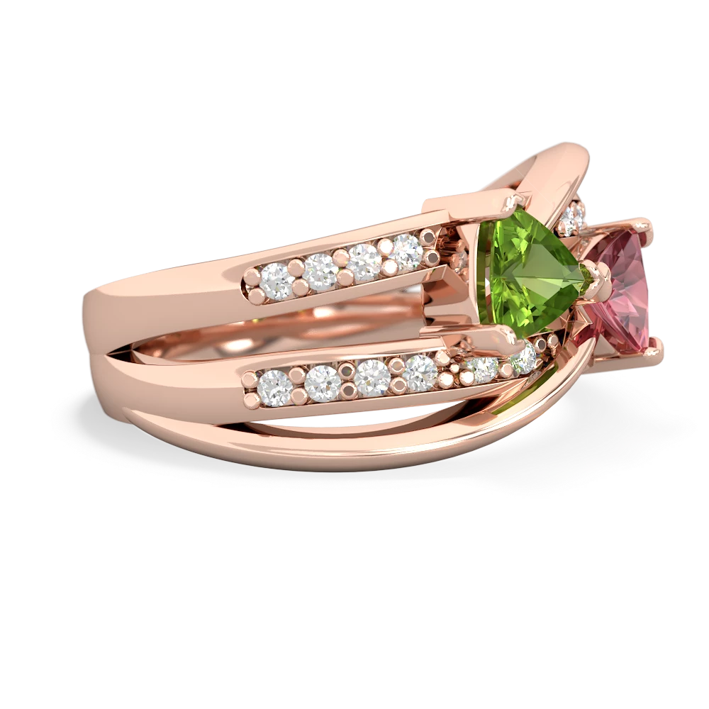 Peridot Bowtie 14K Rose Gold ring R2360