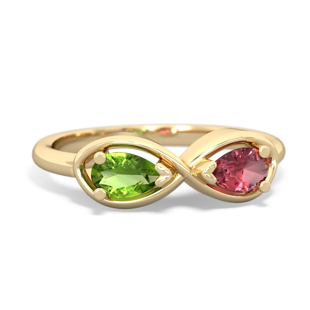 Peridot Infinity 14K Yellow Gold ring R5050