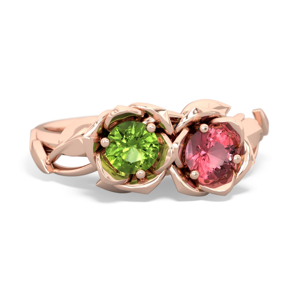 Peridot Rose Garden 14K Rose Gold ring R5510