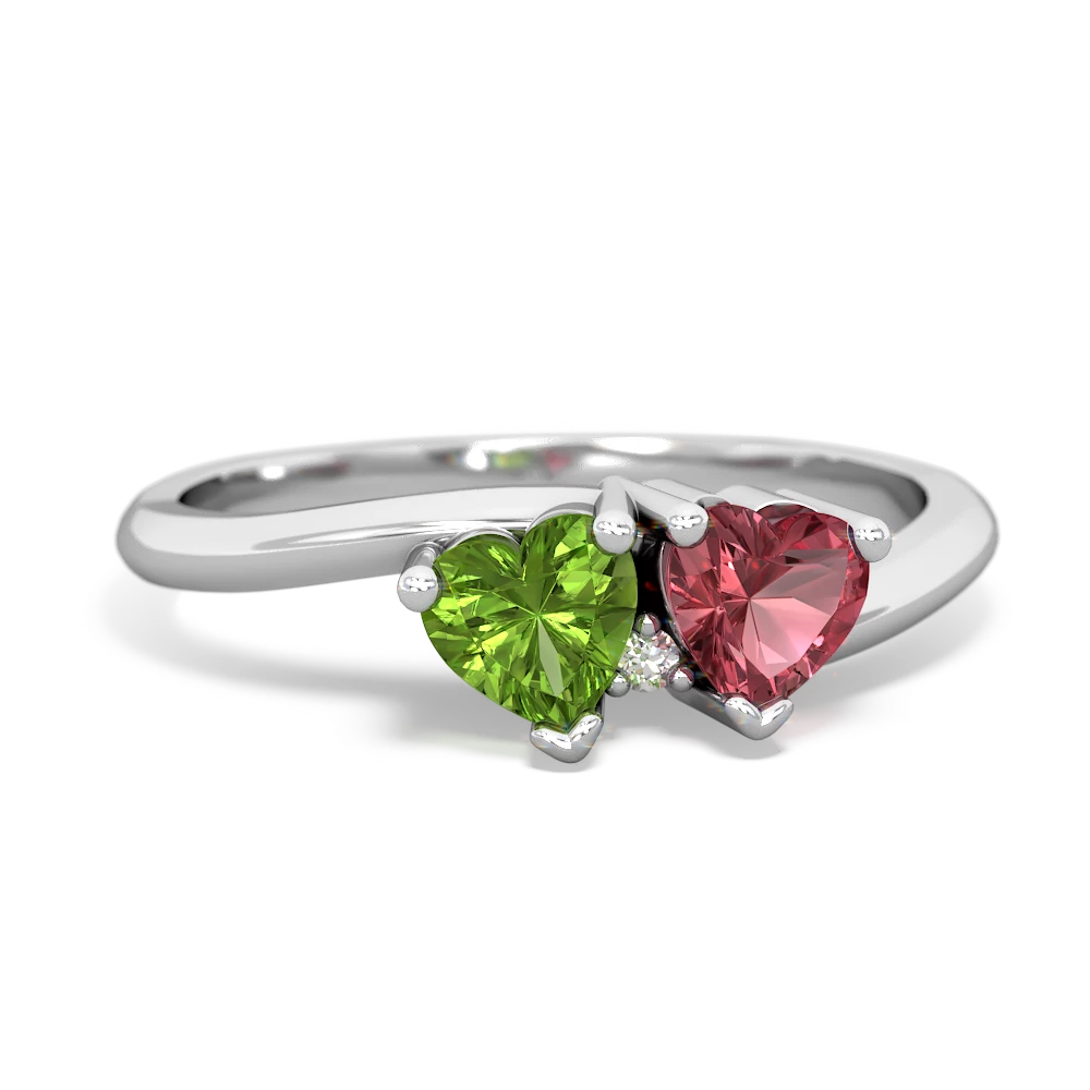 Peridot Sweethearts 14K White Gold ring R5260