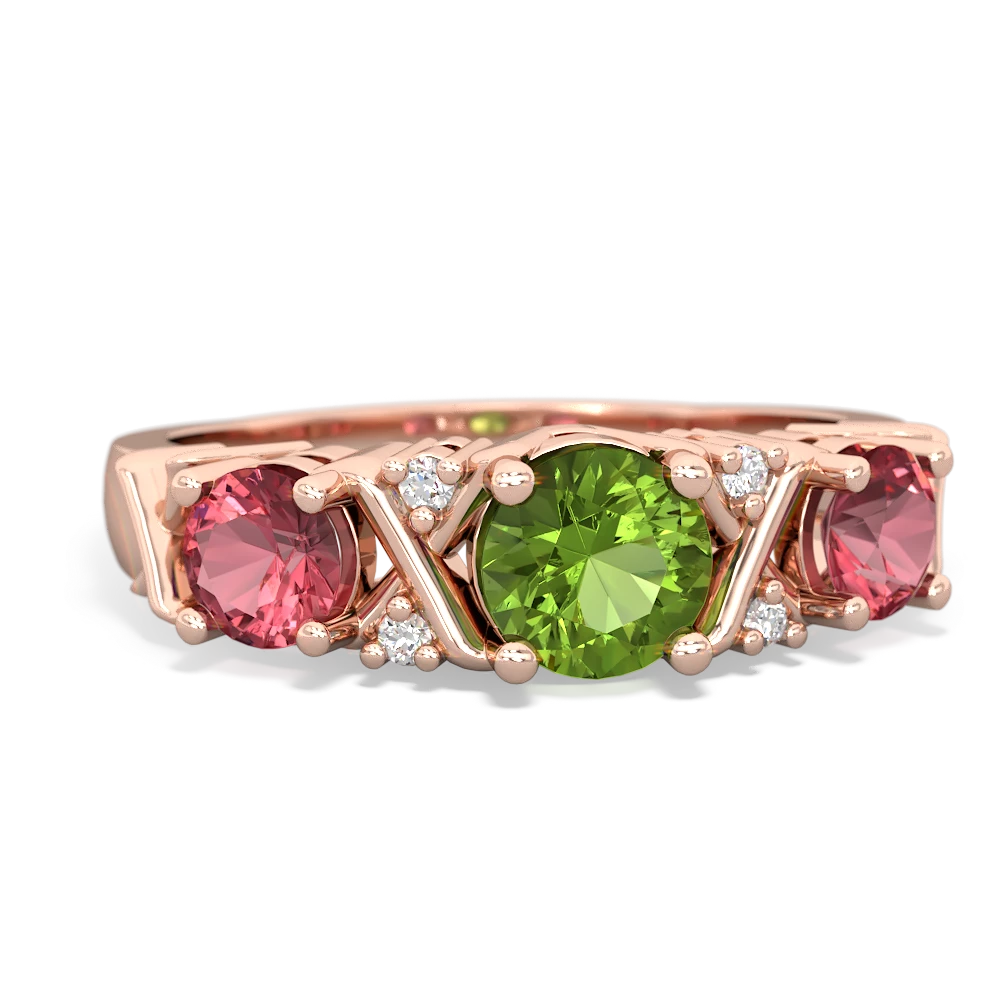 Peridot Hugs And Kisses 14K Rose Gold ring R5016