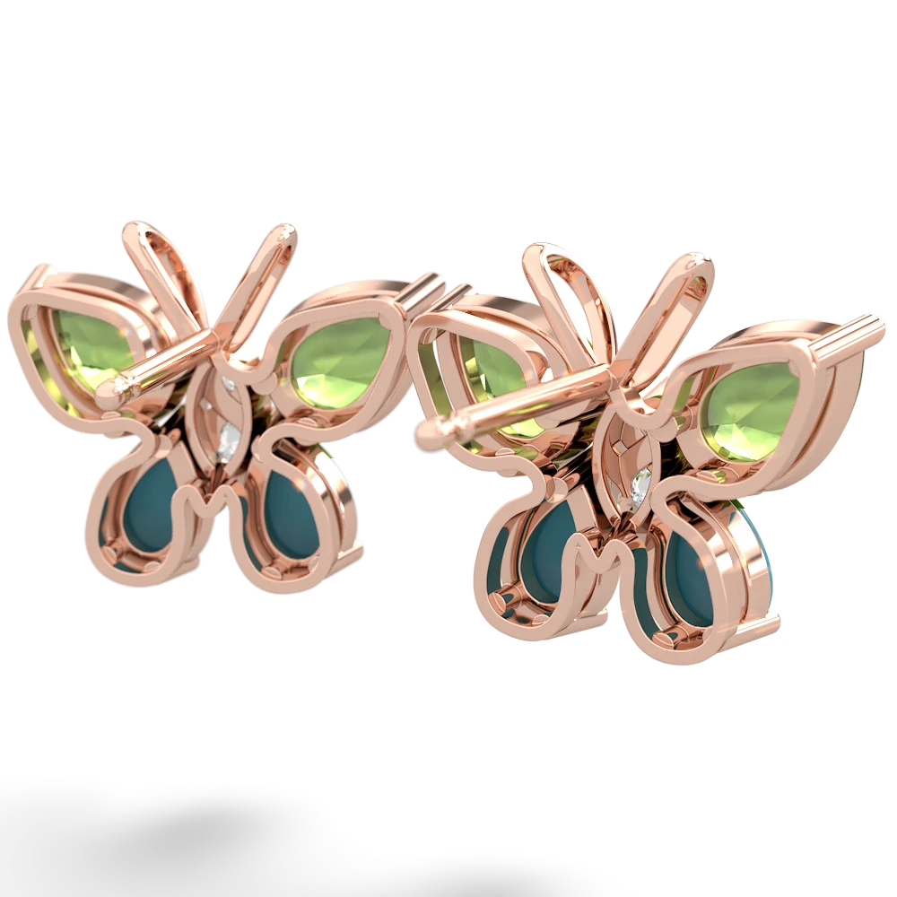 Peridot Butterfly 14K Rose Gold earrings E2215