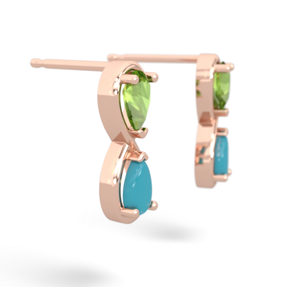 Peridot Infinity 14K Rose Gold earrings E5050