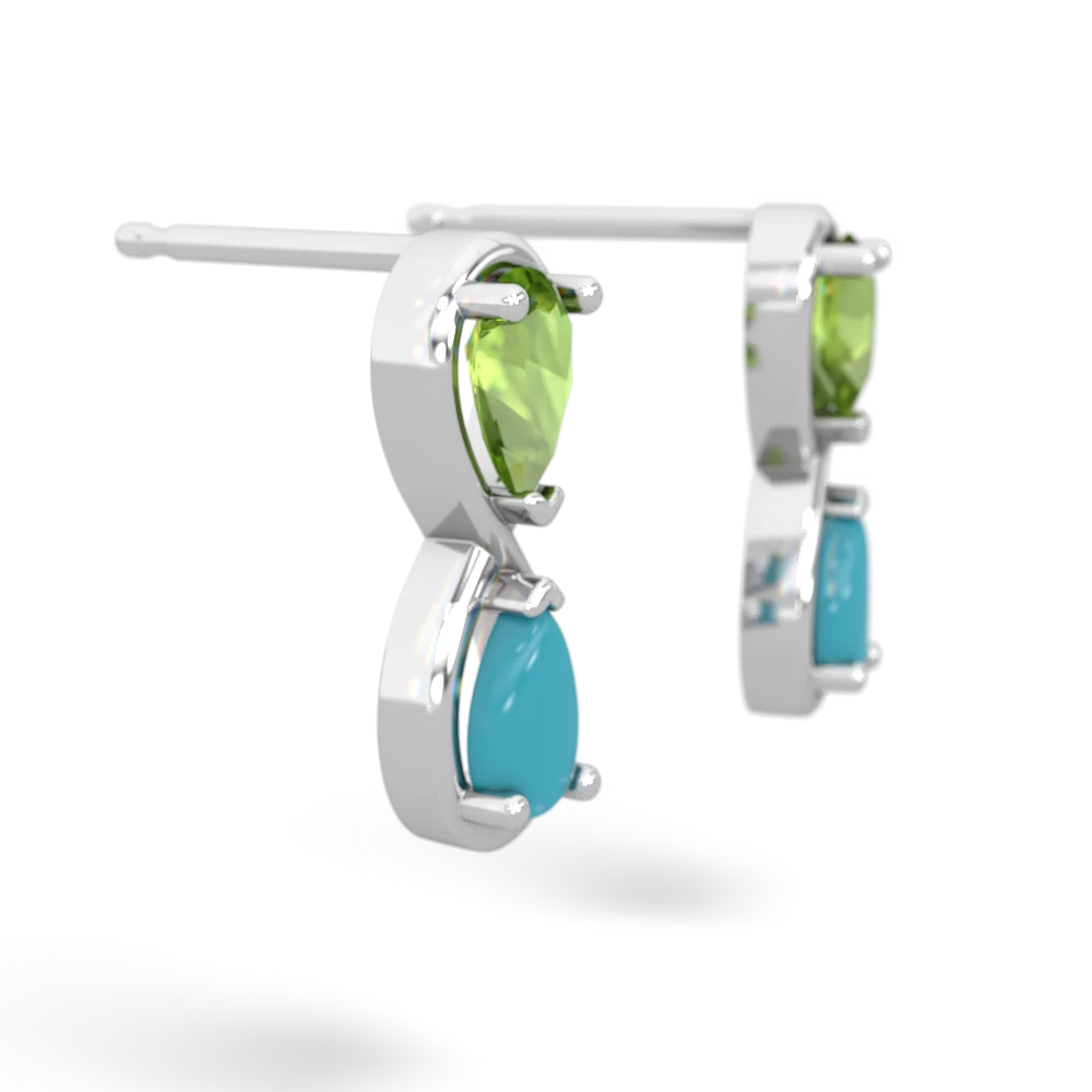 Peridot Infinity 14K White Gold earrings E5050