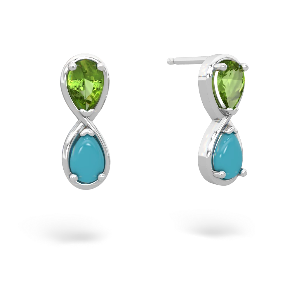 Peridot Infinity 14K White Gold earrings E5050