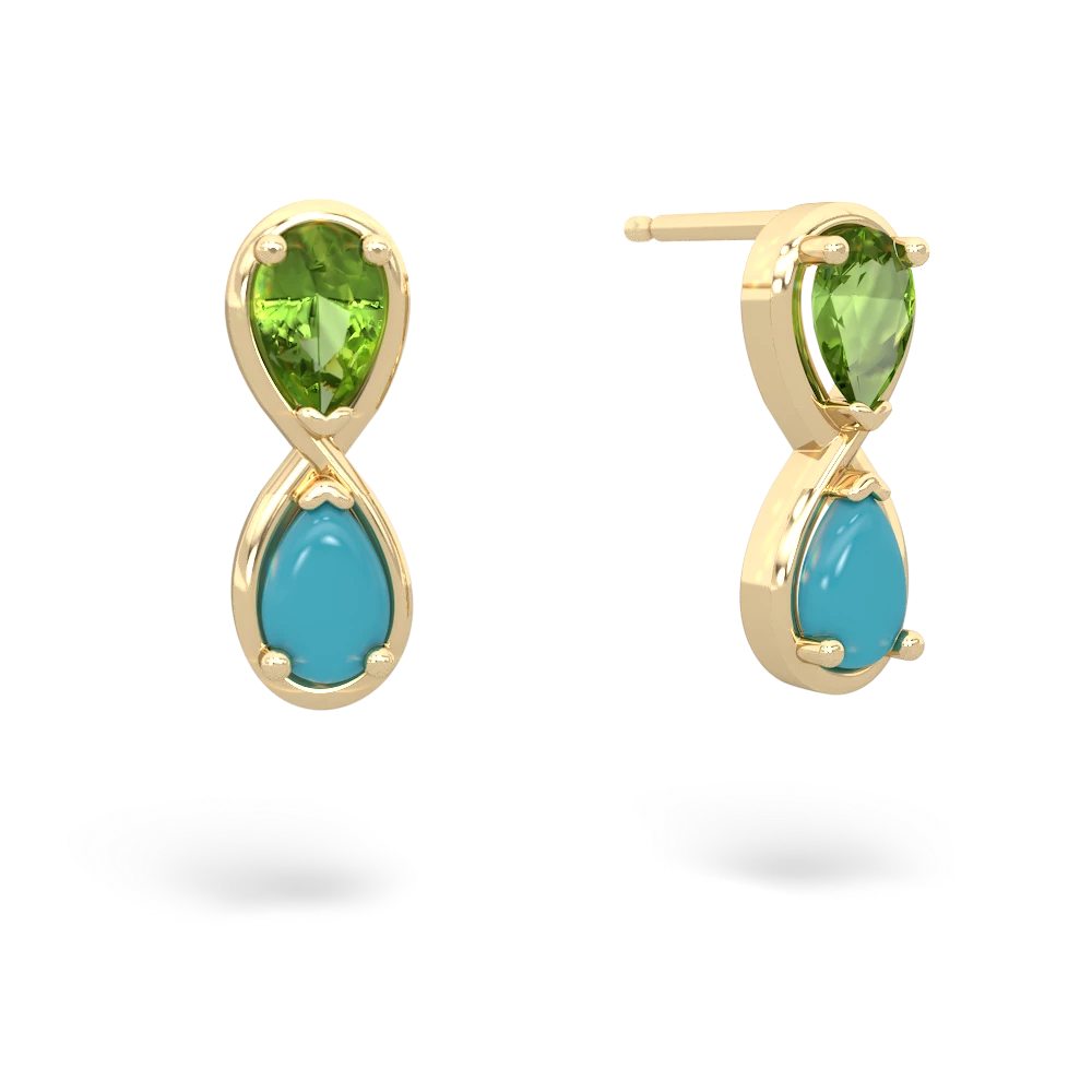 Peridot Infinity 14K Yellow Gold earrings E5050