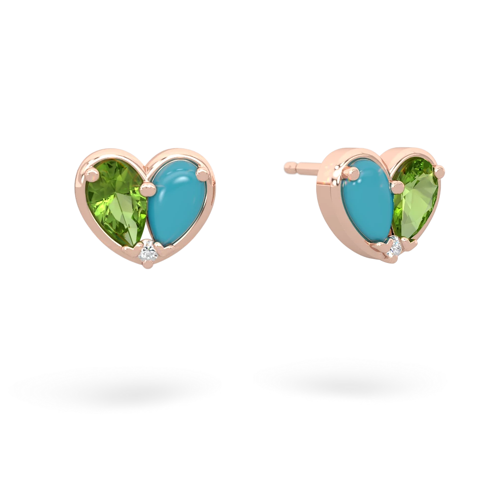 Peridot 'Our Heart' 14K Rose Gold earrings E5072