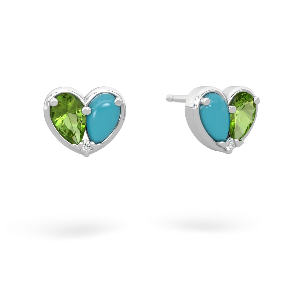 Peridot 'Our Heart' 14K White Gold earrings E5072