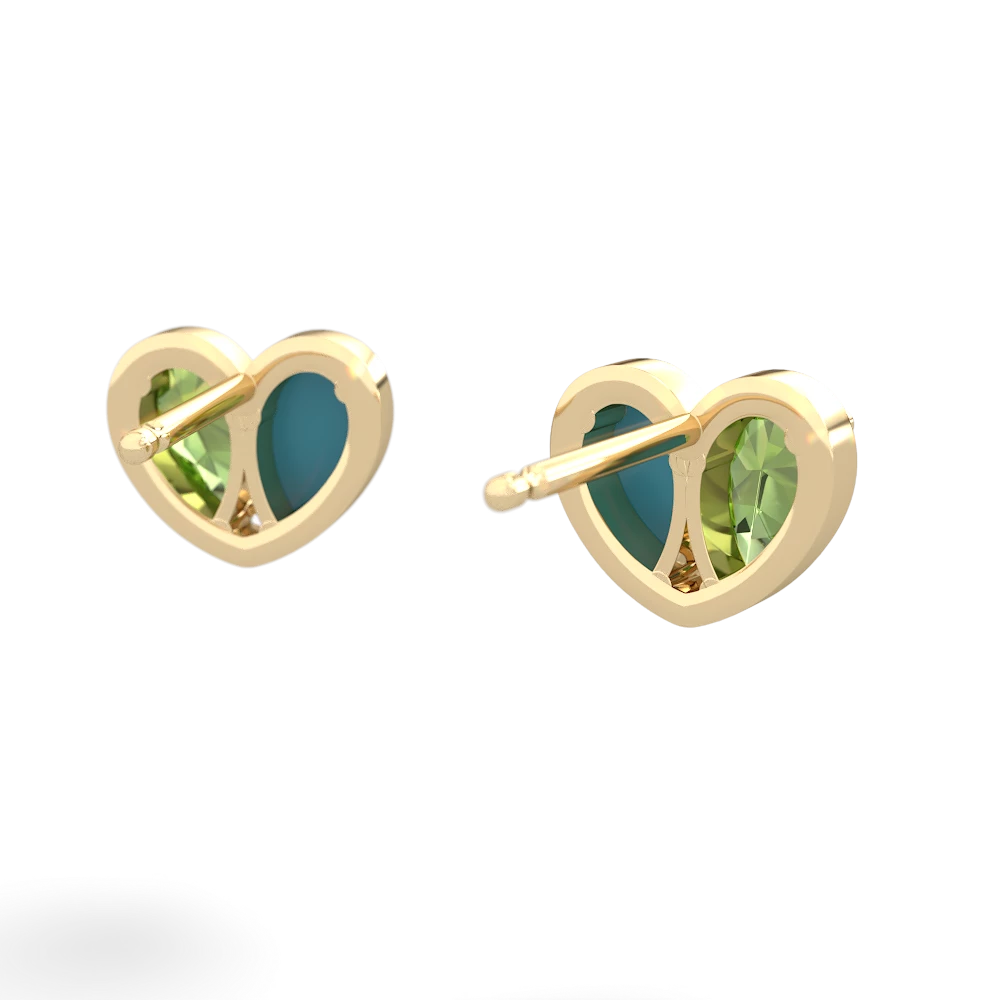 Peridot 'Our Heart' 14K Yellow Gold earrings E5072