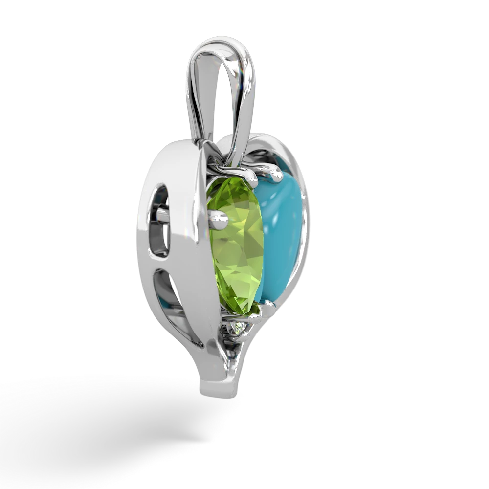 Peridot Two Become One 14K White Gold pendant P5330