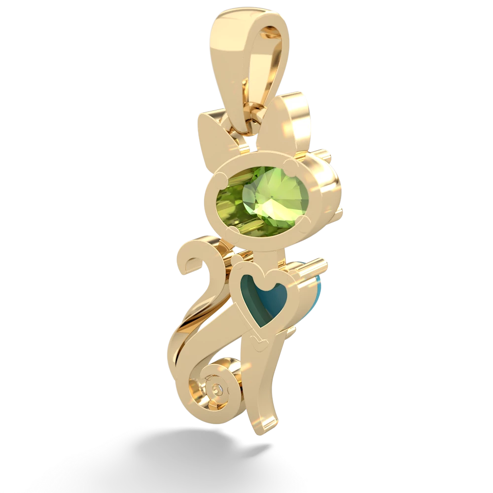 Peridot Kitten 14K Yellow Gold pendant P5780