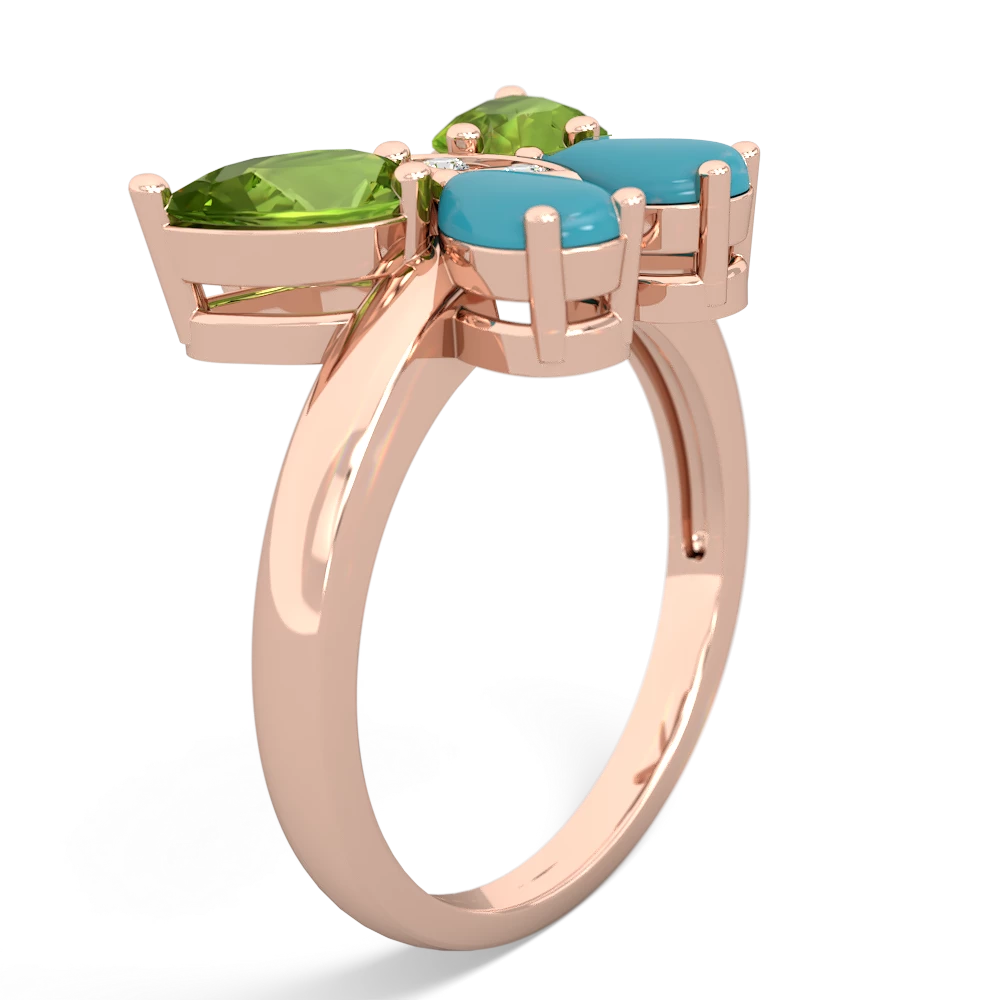 Peridot Butterfly 14K Rose Gold ring R2215