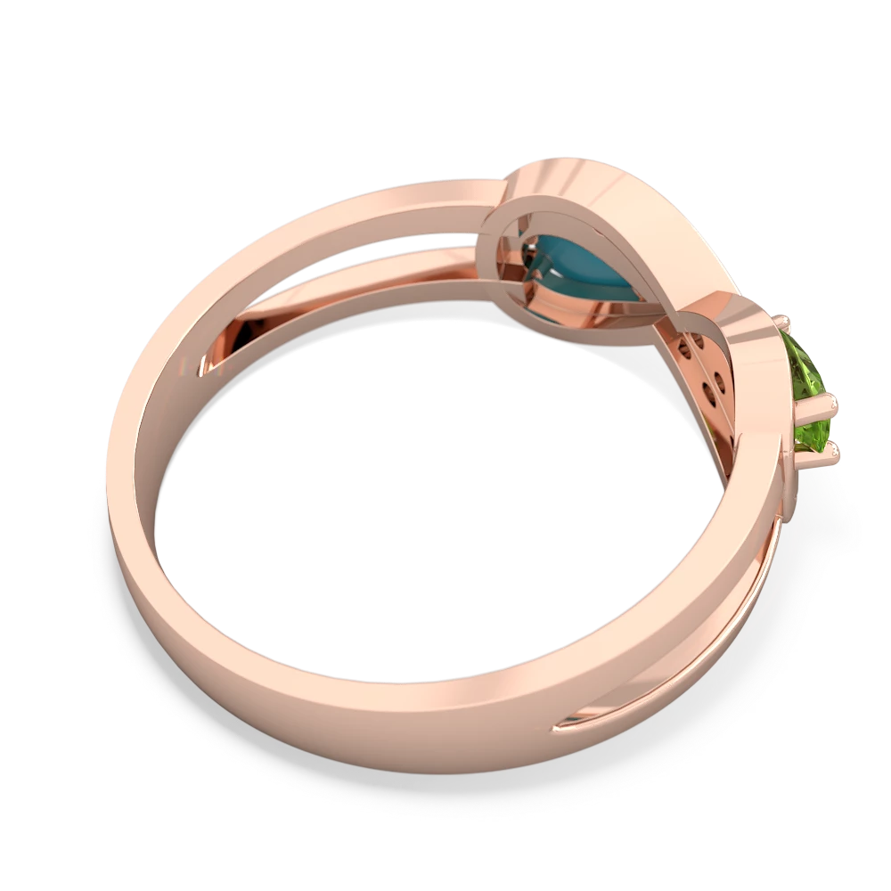 Peridot Diamond Infinity 14K Rose Gold ring R5390