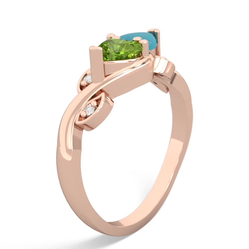 Peridot Floral Elegance 14K Rose Gold ring R5790