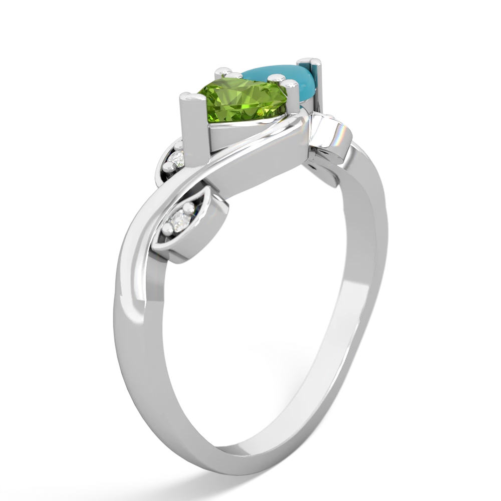 Peridot Floral Elegance 14K White Gold ring R5790