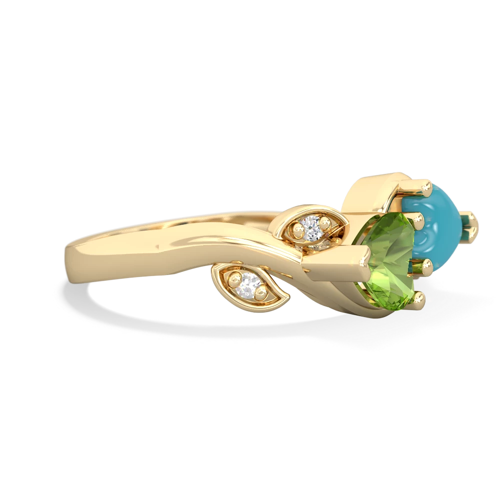 Peridot Floral Elegance 14K Yellow Gold ring R5790